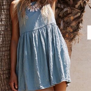 Free People I’m Still Obsessed Sleeveless Blue Dress